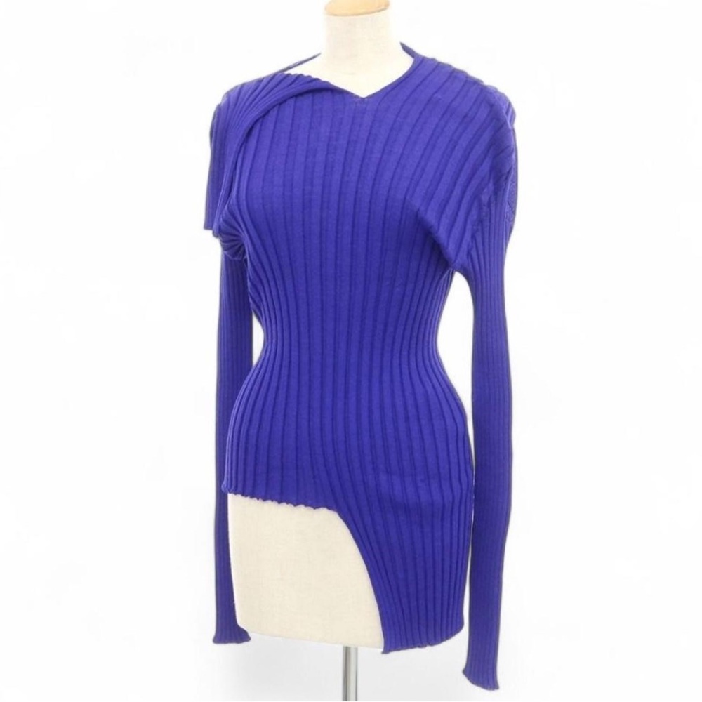 Issey Miyake Vibrant Blue Ribbed Sweater